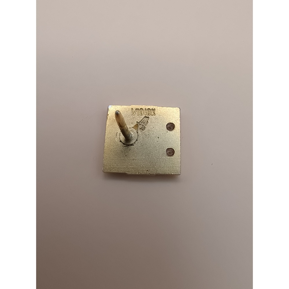 ClubCorp Lapel Pin 1/10 10K Gold Filled Two Tone Corporate Logo Pin with Stones - Picture 4 of 4